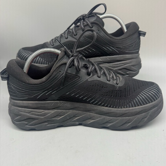 Hoka One One Bondi 7 Men's Running Comfort Shoes Black Size 10 - Picture 2 of 7